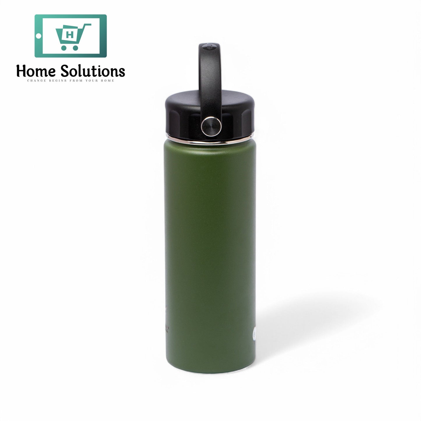 Stainless Steel Insulated Water Bottle with Screw-On Cap - 20 oz (590ml), Military Green