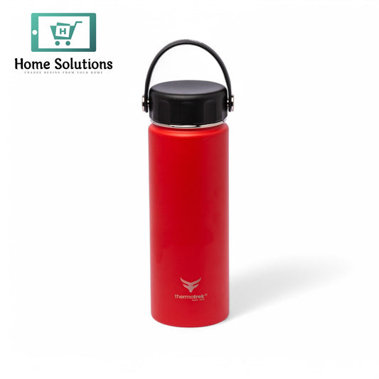 Stainless Steel Insulated Water Bottle with Screw-On Cap - 20 oz (590ml), Red