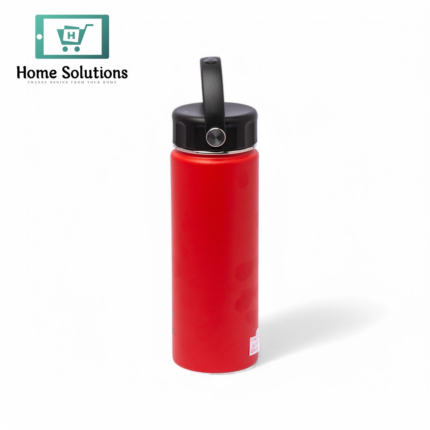 Stainless Steel Insulated Water Bottle with Screw-On Cap - 20 oz (590ml), Red