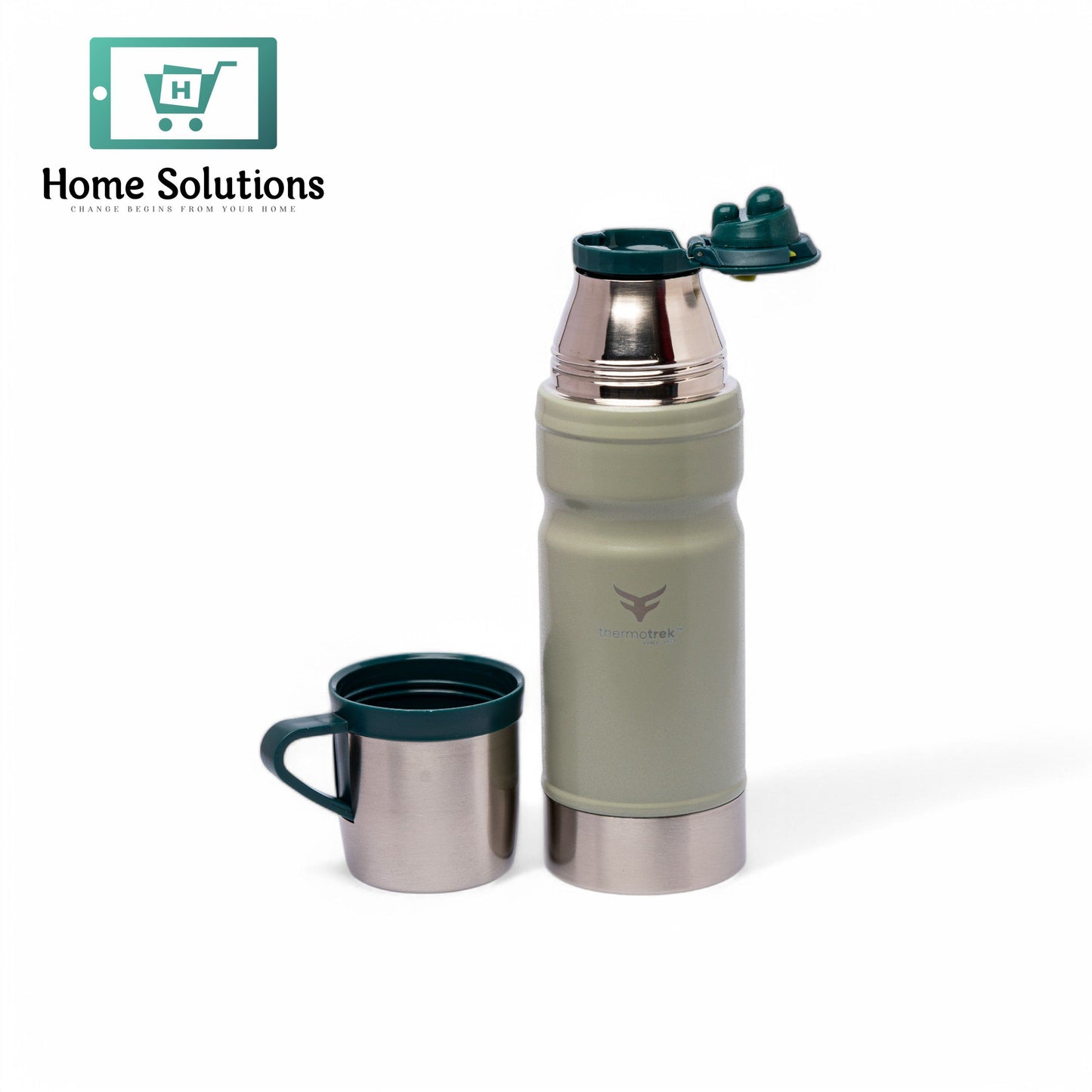 Stainless Steel Insulated Water Bottle with Screw-On Cap - 23 oz (680ml), Light Green