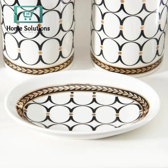 Luxury White Ceramic Bathroom Set 4-Piece Accessories