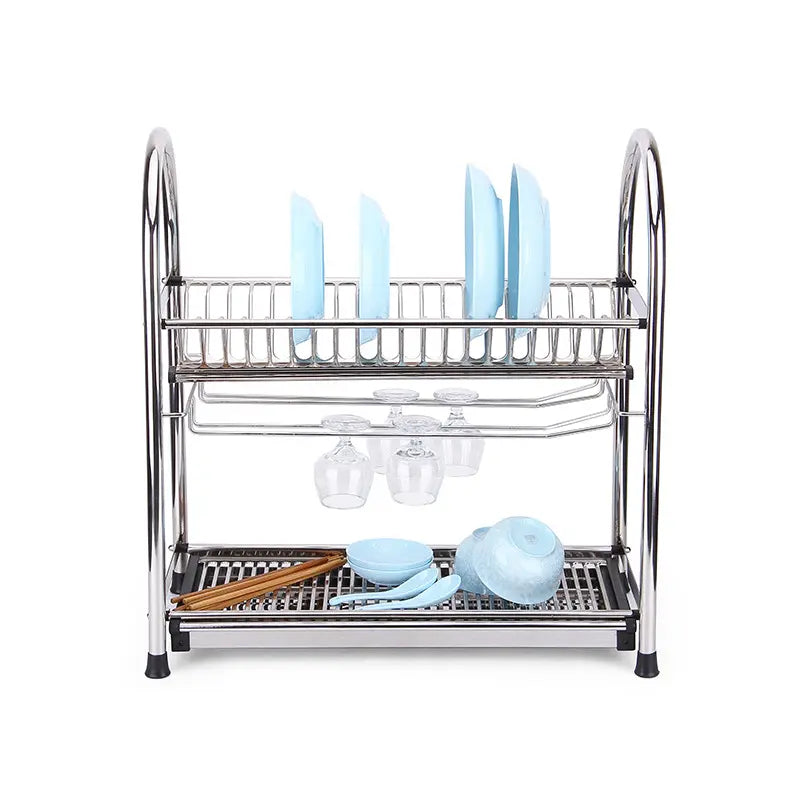 Modern 2 Tier Stainless Steel Plate Rack