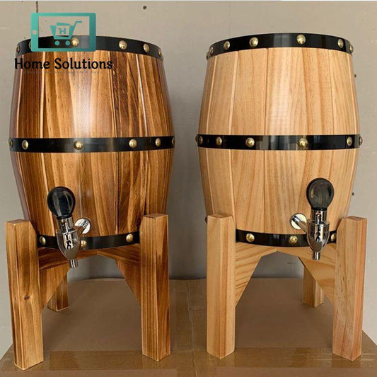 Heritage Old School Wood Barrel Style Stainless Steel Dispenser - 03 Liters