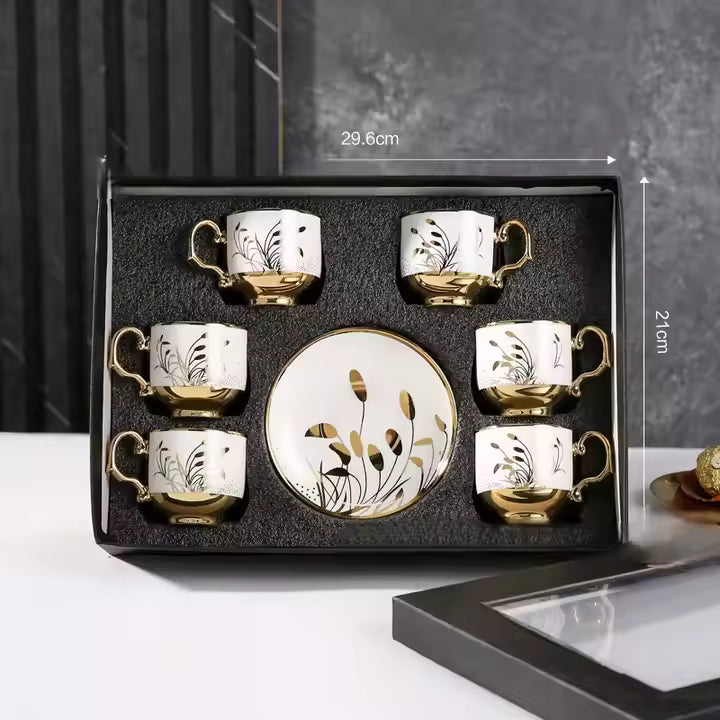 Classic Tea & Coffee Cup with Saucer Set – 12 PCS