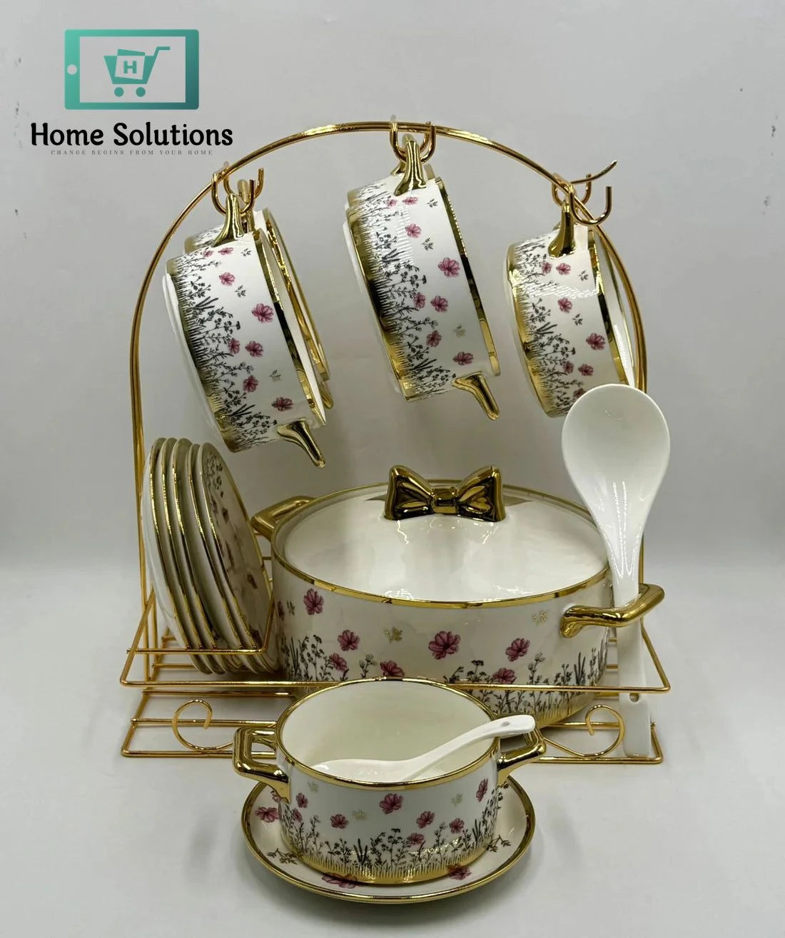Elegant 22-Piece Soup Set – Complete Porcelain Dinnerware for Serving