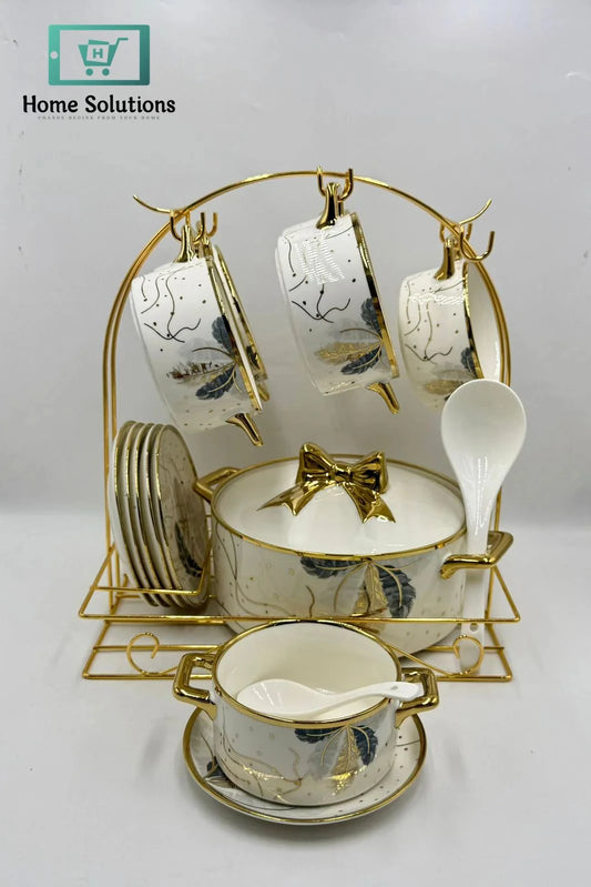 Elegant 22-Piece Soup Set – Complete Porcelain Dinnerware for Serving