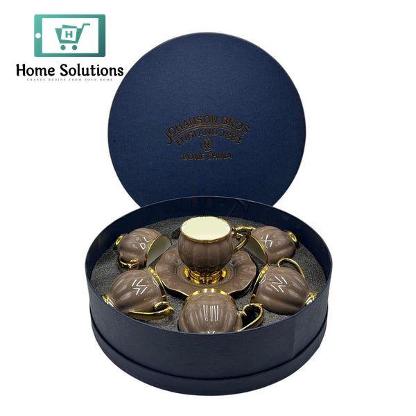 Premium 12-Piece Fine Porcelain Cup & Saucer Set