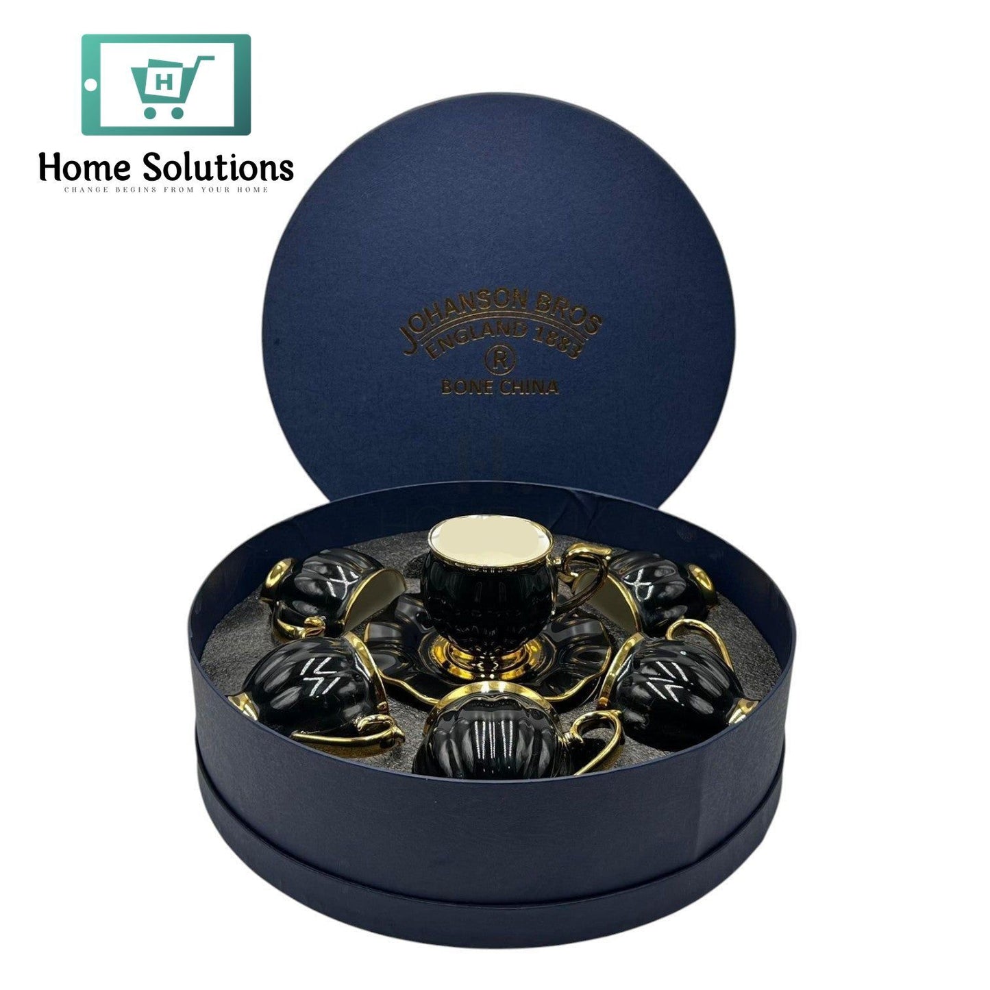 Premium 12-Piece Fine Porcelain Cup & Saucer Set