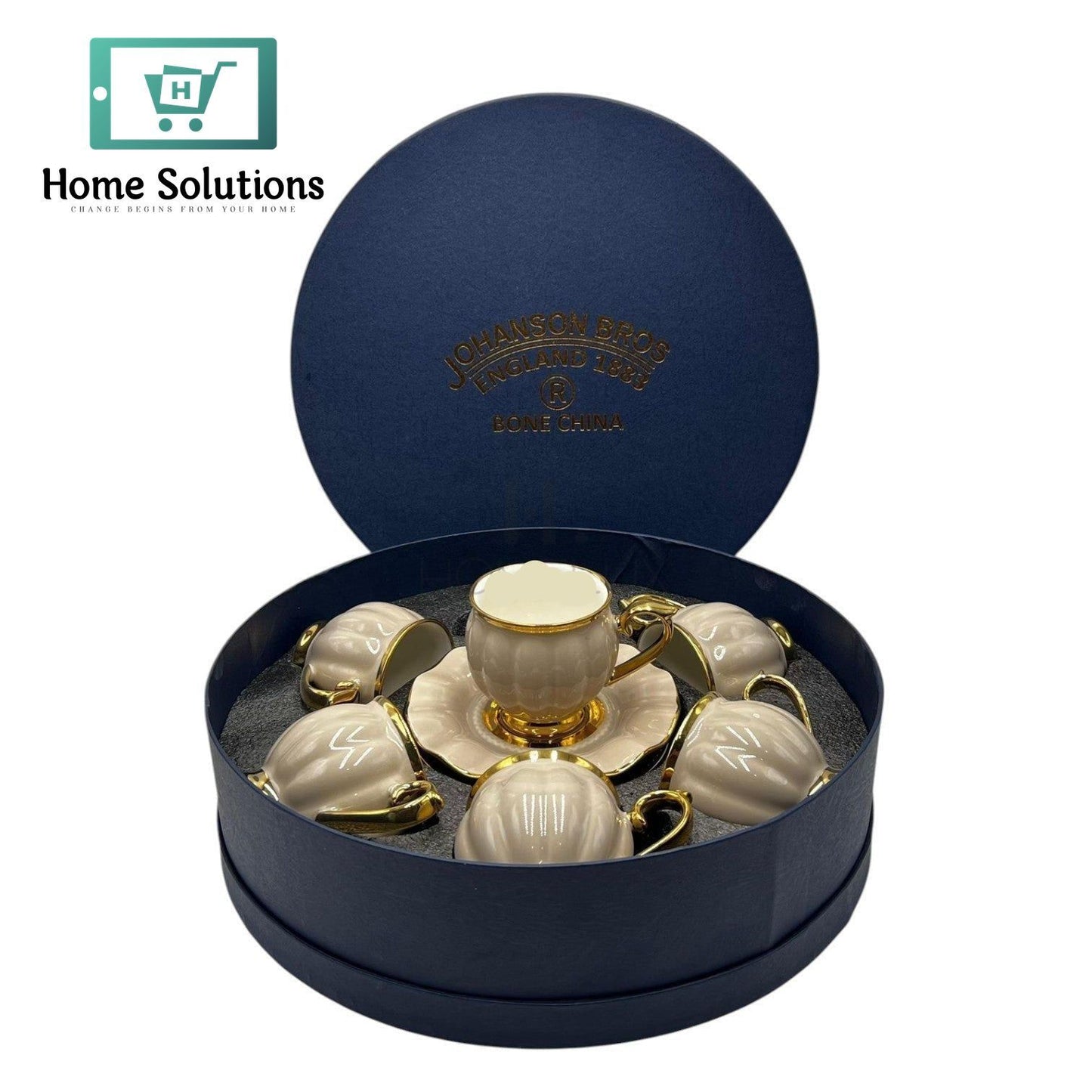 Premium 12-Piece Fine Porcelain Cup & Saucer Set