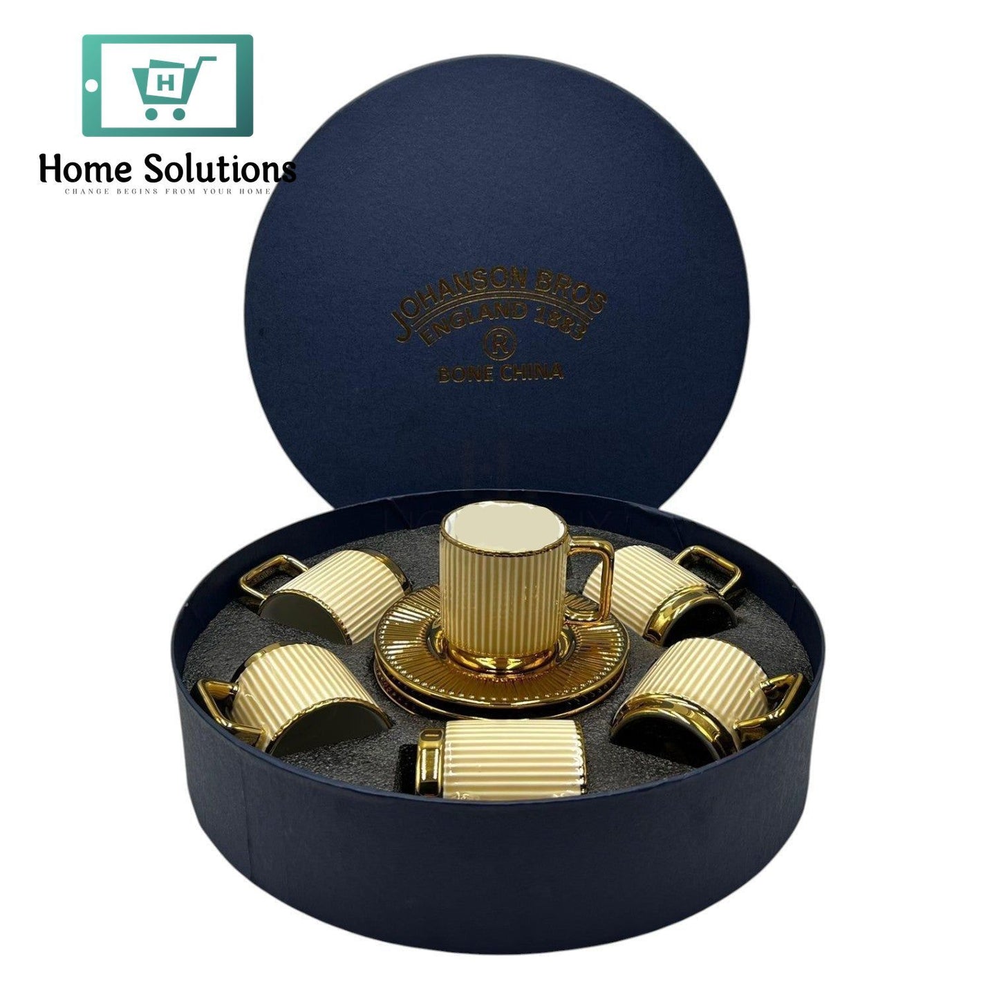 Premium 12-Piece Porcelain Cup & Saucer Set