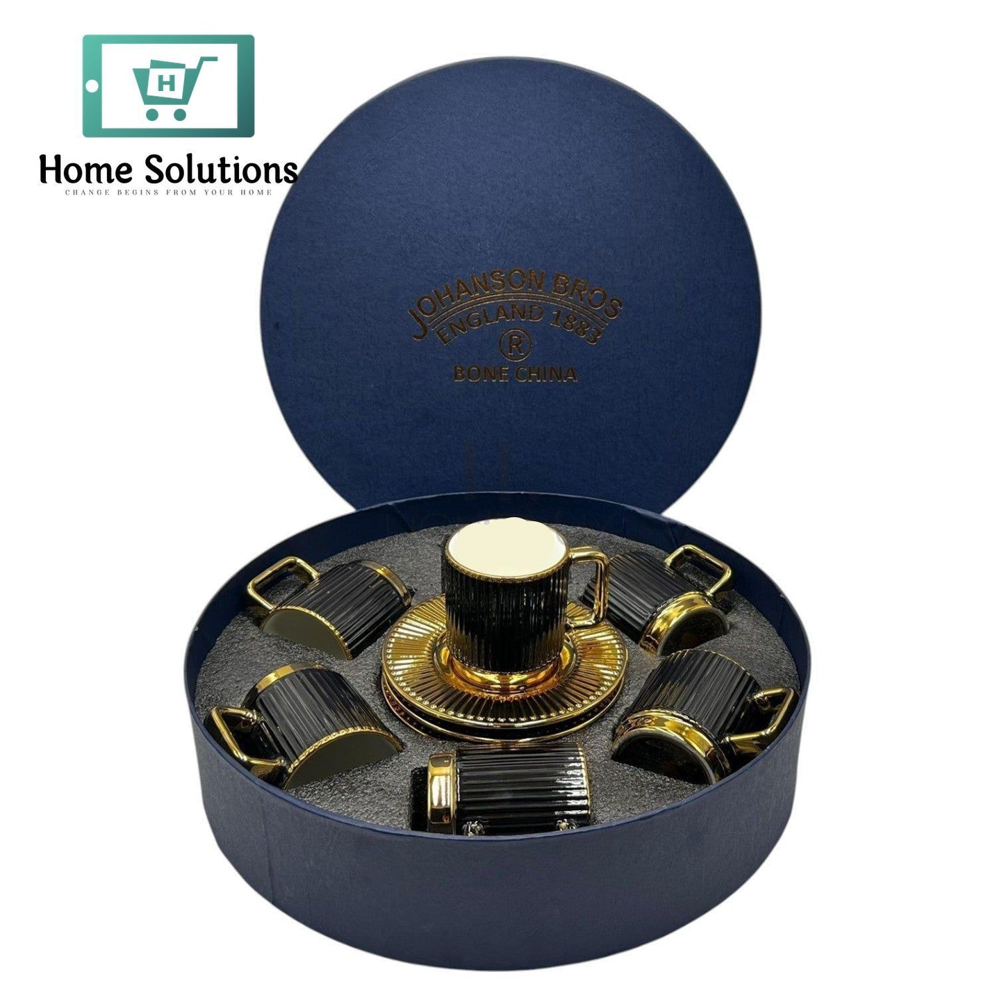 Premium 12-Piece Porcelain Cup & Saucer Set