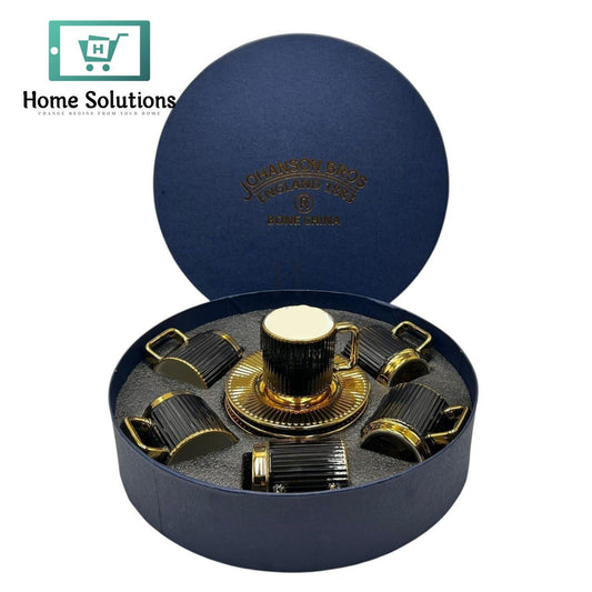 Premium 12-Piece Porcelain Cup & Saucer Set