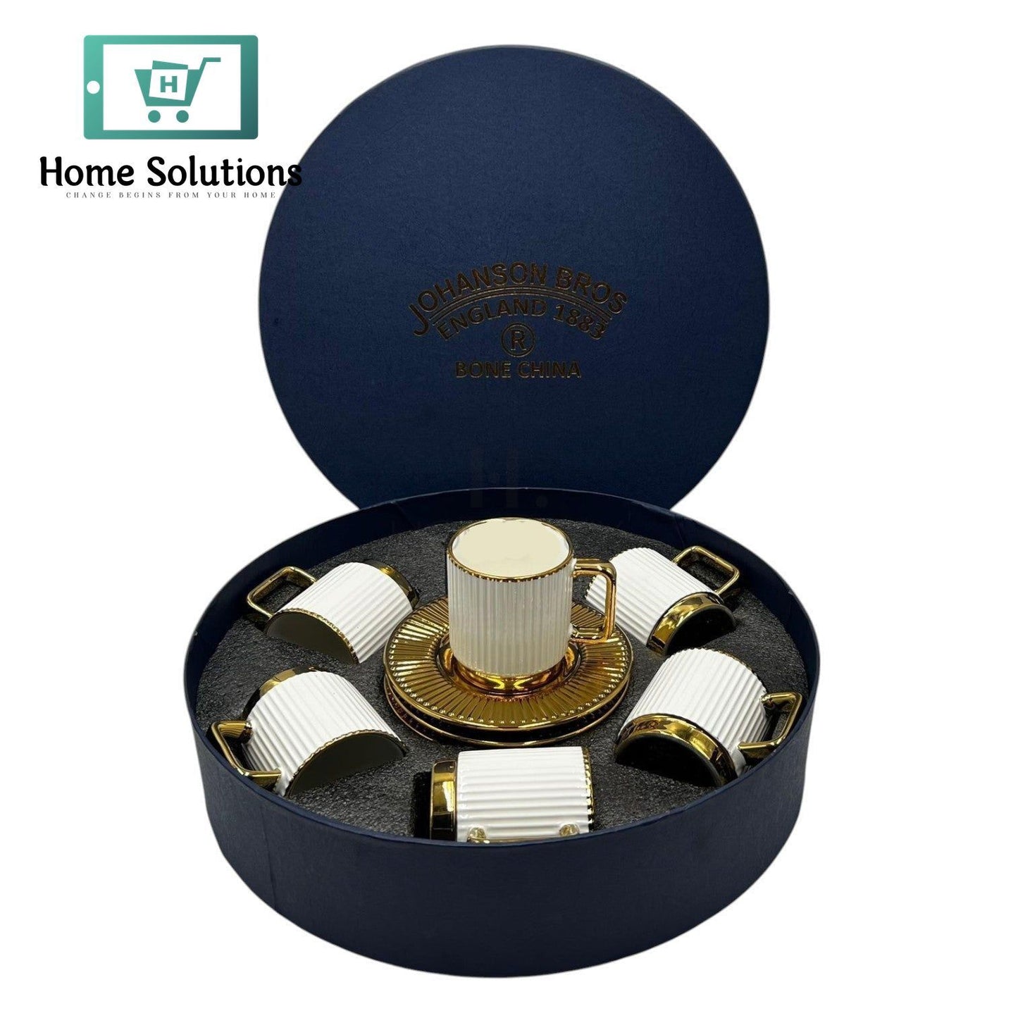 Premium 12-Piece Porcelain Cup & Saucer Set