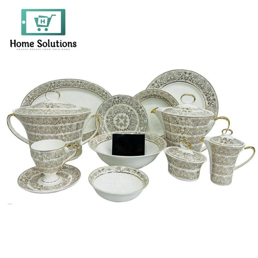 Super Bone China Dinner Set 61-Piece – Elegant Tableware for 8 Persons