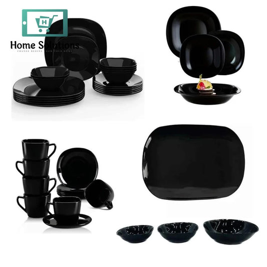 Opal 38 Pcs Dinner Set – Black Diamonds Square Tableware Collection