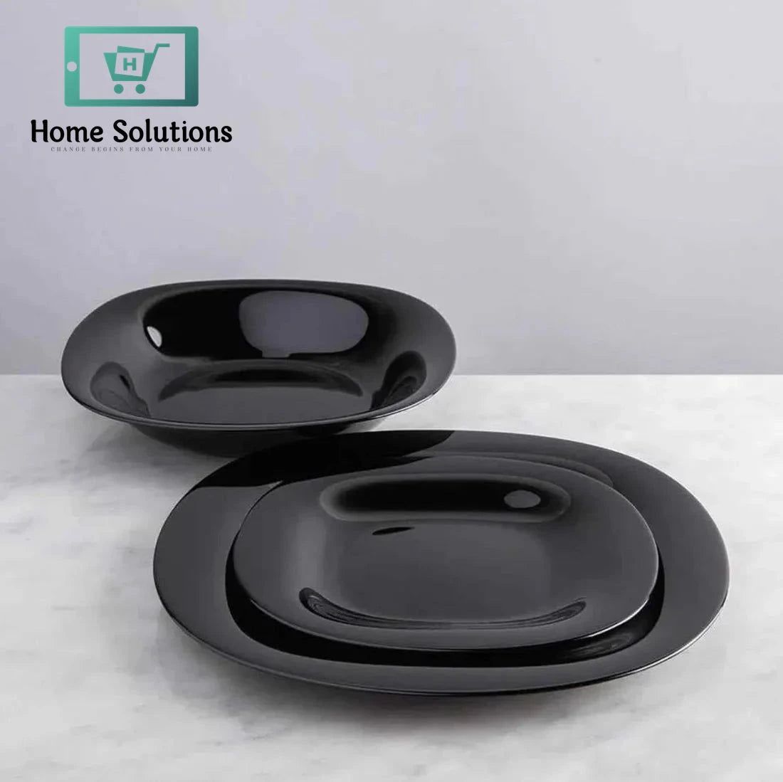 Plate Set 18-Piece – Complete Dinnerware for Everyday & Special Dining (Black)