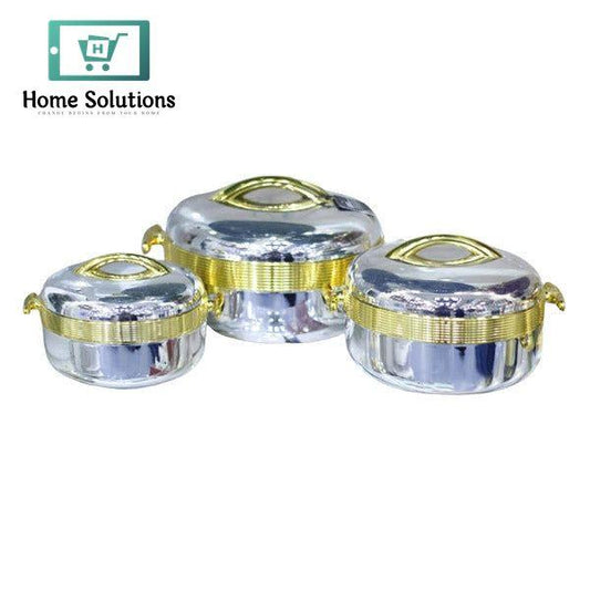 3-Piece Hotpot Set – Insulated Food Warmer (Silver)