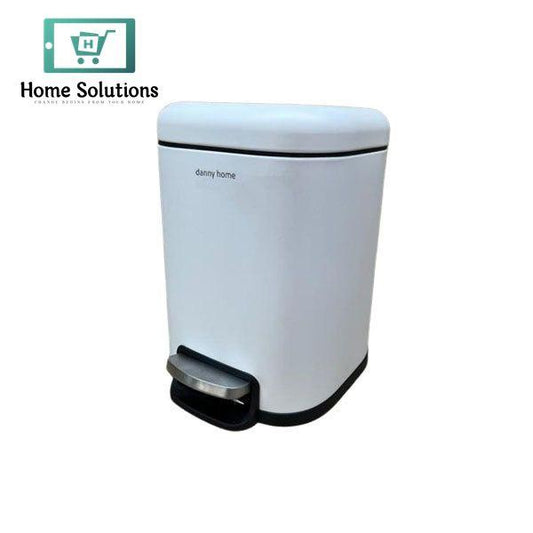 Danny Home Premium Stainless Steel Trash Can – 6L Modern Waste Bin (White)