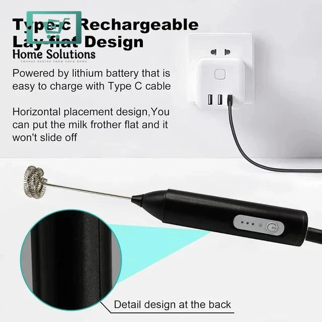 Recharagbel Mini Electric Milk/Coffee Frother - 3 Modes