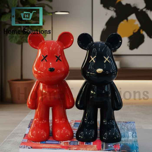 KAWS Bearbrick Style X-Eyes Figurine Abstract Bear Decor