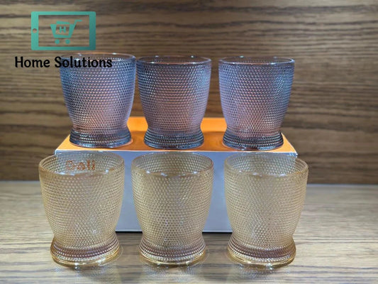 Premium Chinese Glassware Set – Smoke & Golden  – 6 Pcs Box