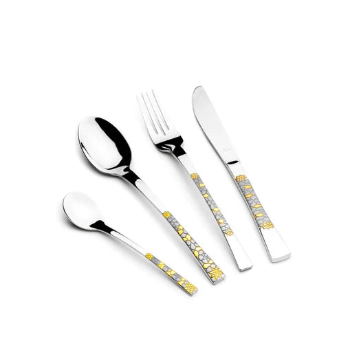 Arshia Gold and Silver Cutlery Sets - 50 Pieces - TM478GS