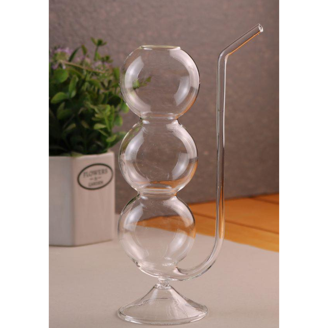 Multi-Purpose Bubble Glass With Straw