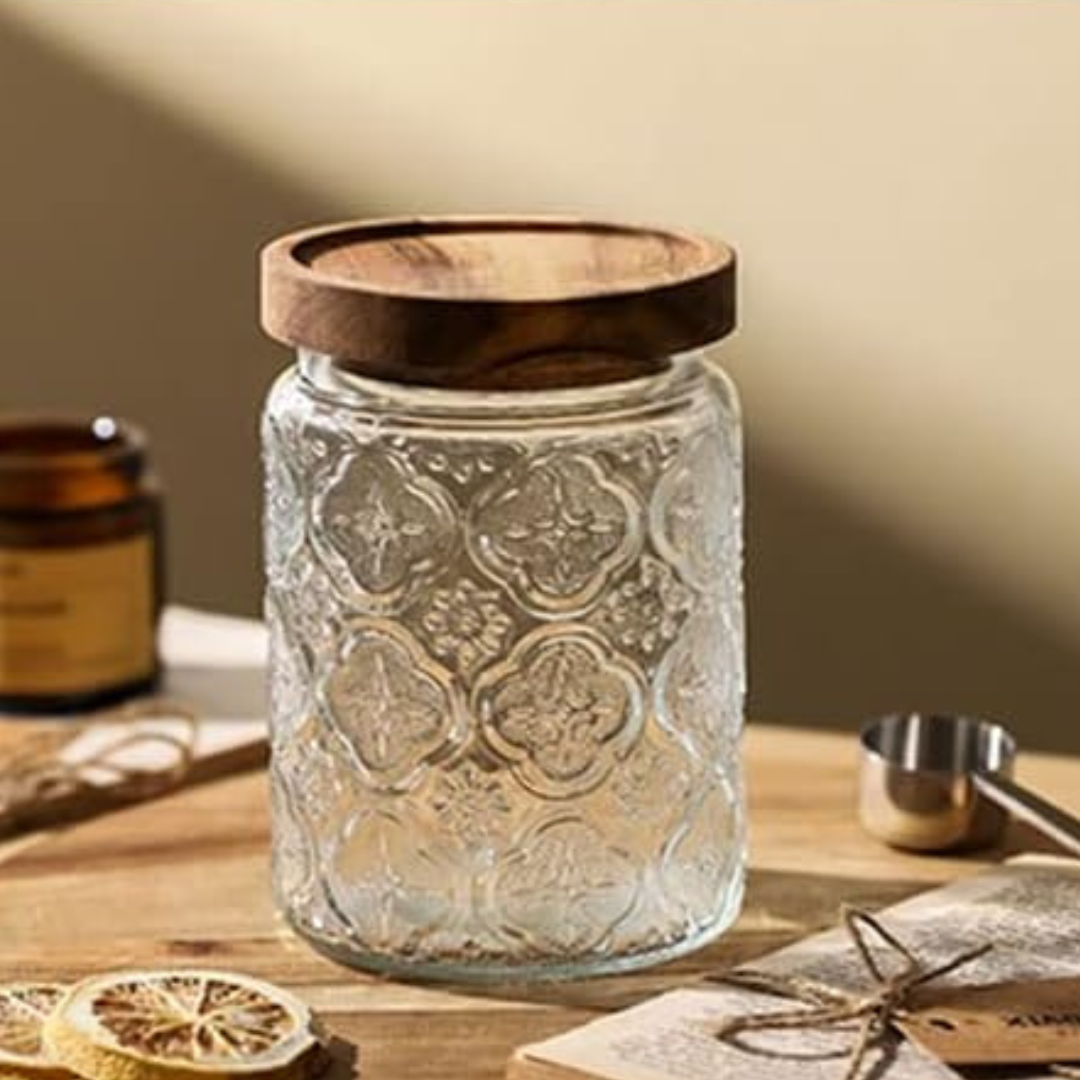 Glass Storage Container Jar With Airtight Lid