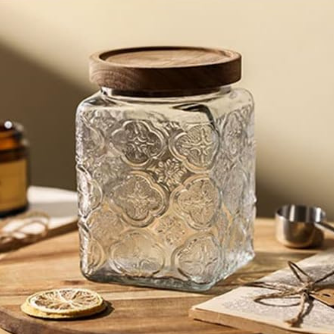 Glass Storage Container Jar With Airtight Lid