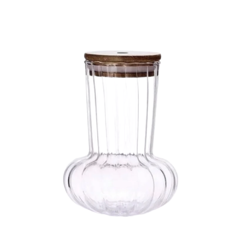 Lamp Style Glass With Straw