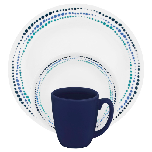 Corelle Livingware 16-Piece Dinnerware Set Ocean Blues