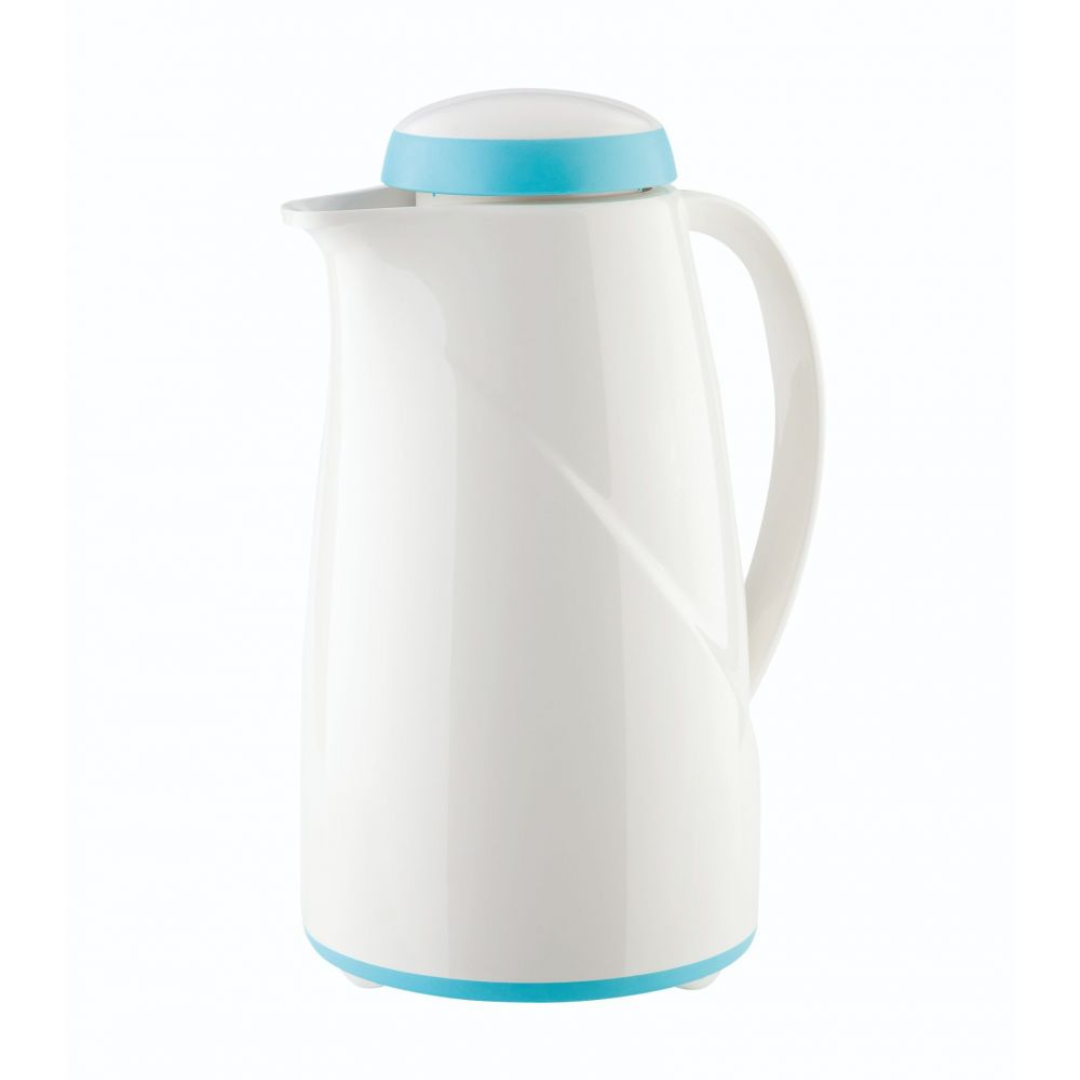 Helios Thermos Flask 1.0 Litre White/ Aqua