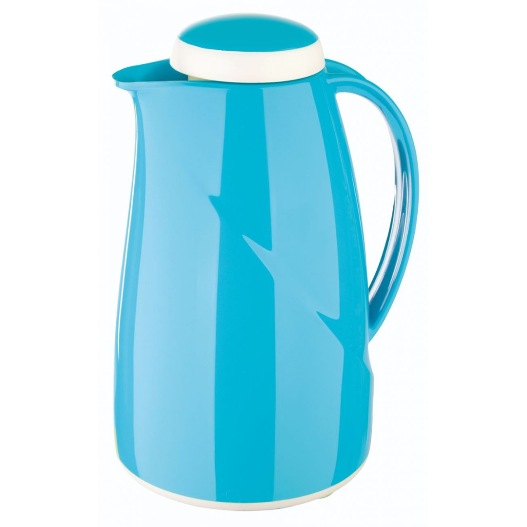 Helios Thermos Flask 1.0 Litre White/ Aqua