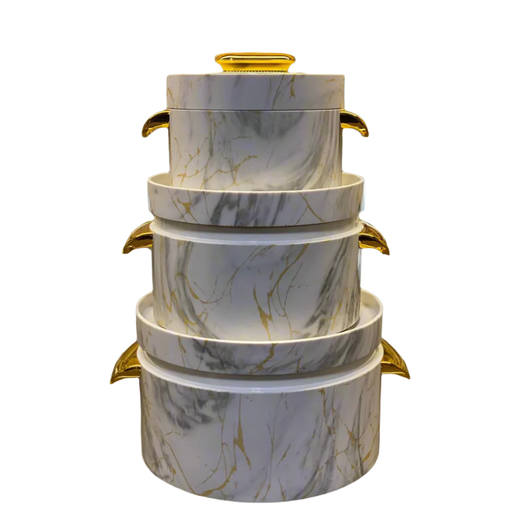 Luxury 3 Pcs Hotpot Set | Grey Marble