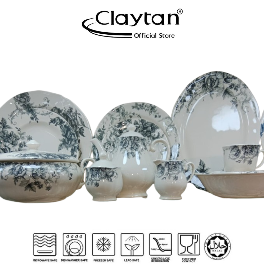 Claytan Gorgeous Grey 47 Pcs Dinner Set