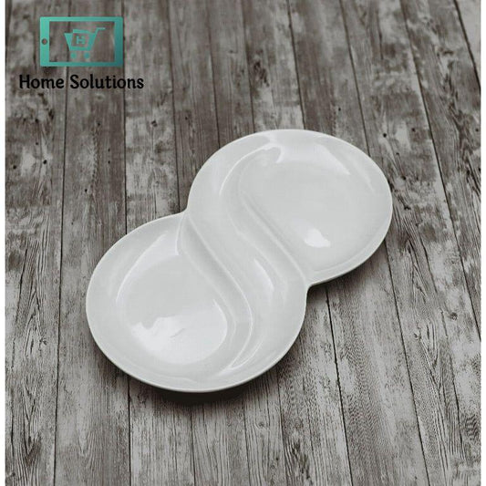 Wilmax England Fine Porcelain Divided Serving Dish 12.5" | 31.5 cm Multi-Section Platter