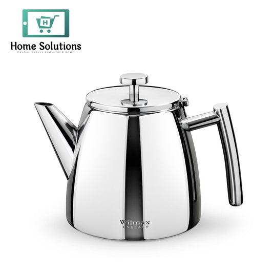 Wilmax England Double Wall Glass Tea Pot 1200ml – Heat Resistant Elegant Design