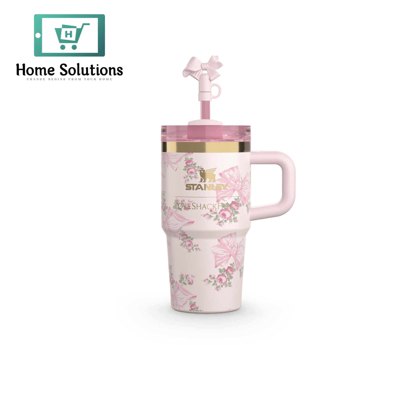 Original Stanley X LoveShackFancy Holiday Quencher 20oz - Rosa Beaux Pink - Original Packing