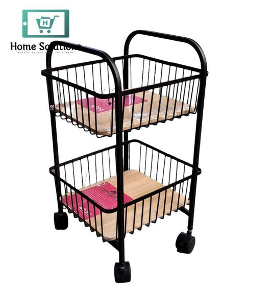 Square Metal Storage Basket 2-Tier – Compact Onion & Vegetable Holder for Kitchen Organization