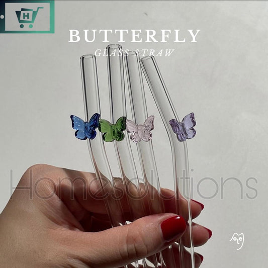 Butterfly Glass Straw - Set of 6