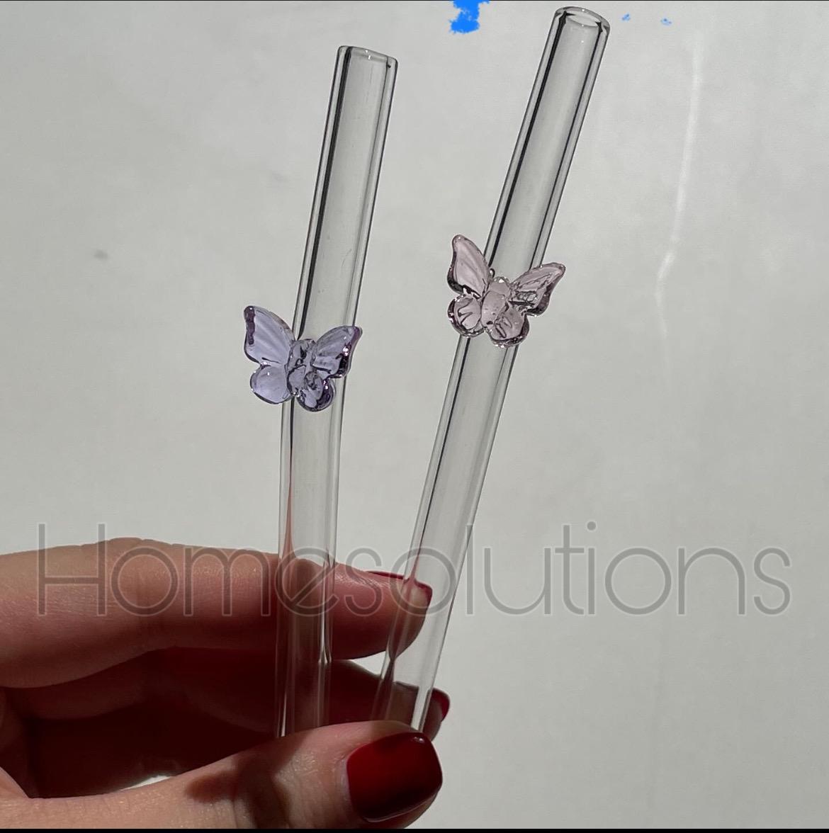 Butterfly Glass Straw - Set of 6