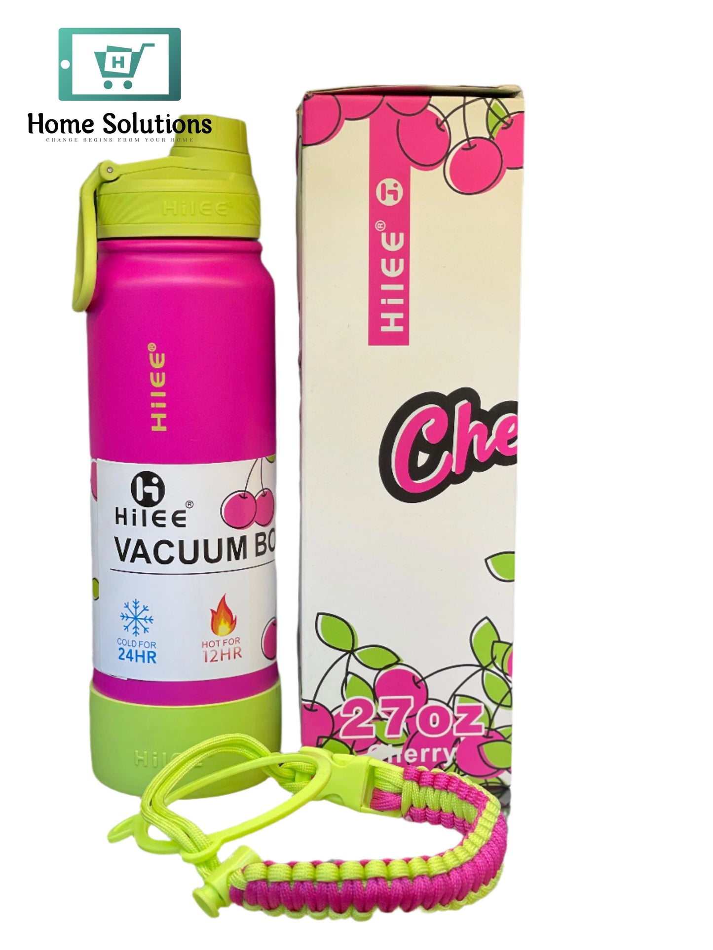 Hilee Wide Mouth Insulated Bottle - Dark Pink