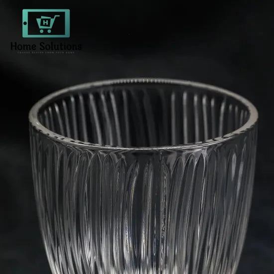 Ribbed Crystal Glass Tumbler Set – 300ml (10oz) | Set of 6