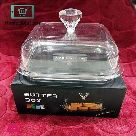 Clear Acrylic Butter Dish with Lid - Modern Kitchen Butter Keeper Container Box