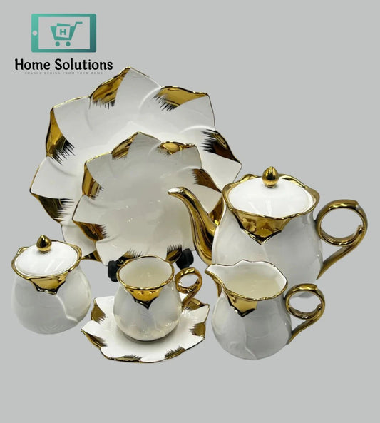 24-Piece Colourful Tea Set – Premium Porcelain Collection