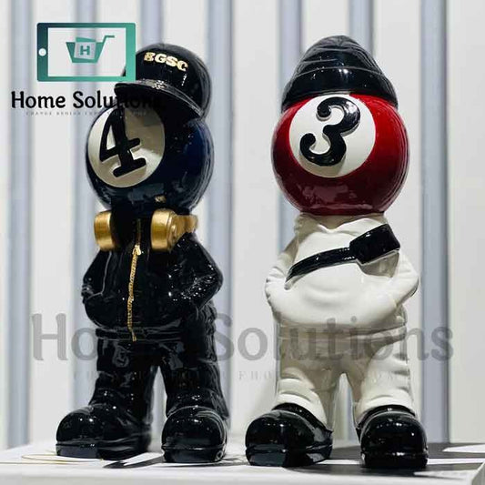 Disney Snooker Billiard Man Figurines - Balls 4 & 3 - Home Decor Set of 1
