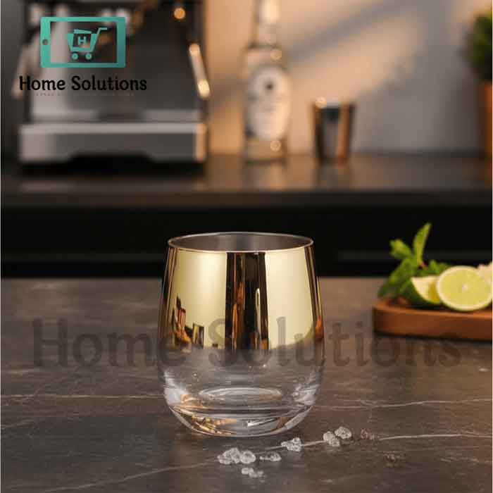 Danny Home 6-Pc Gold Rim Glass Set 345ml - Elegant Drinkware