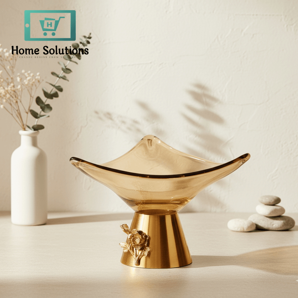 Handmade Turkish Triangle Glass Bowl - Decorative Centerpiece