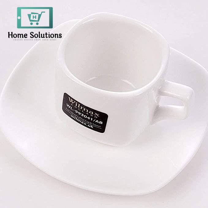 Wilmax England Fine Porcelain Espresso Cup & Saucer Set – 90 ml