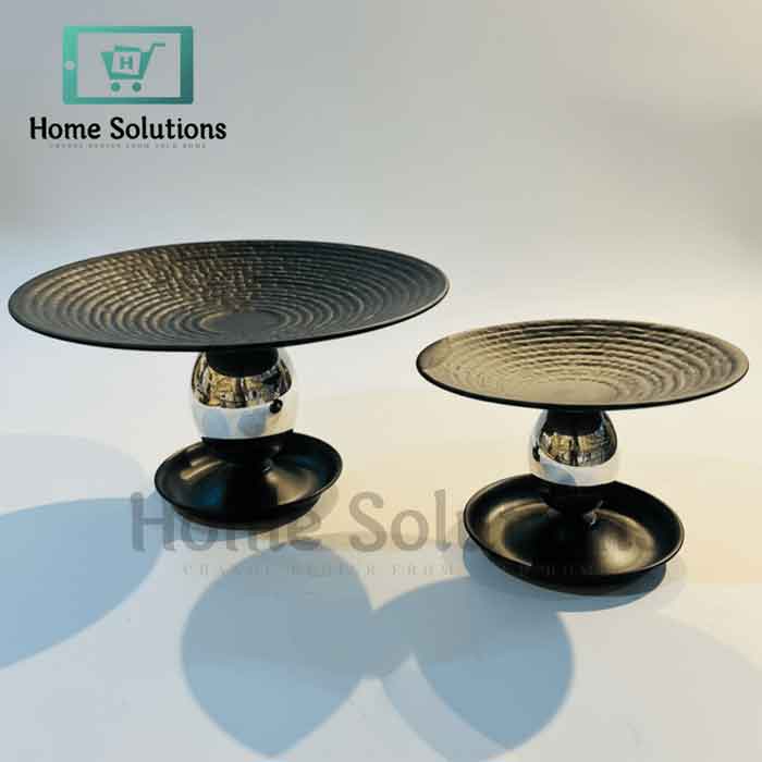 Iron Cake Pedestal Stand - Black Textured Finish